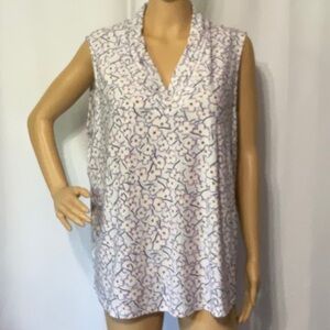 Ann Klein  Floral Sleeveless Women's Top Size 2X